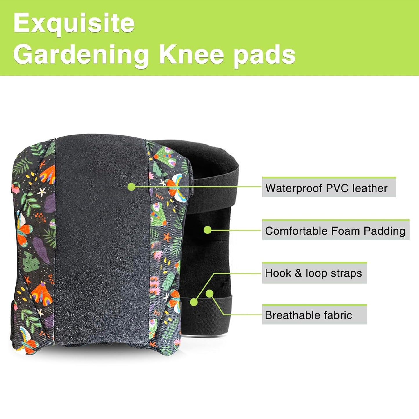 Garden Knee Pads for Men and Women, Lightweight Waterproof KneePads for Gardening, Anti Slip Leather Foam Padding Kneeling Pads for Flooring and Carpet Cleaning, House work, Gardening Maintain, Knee Protector,Gray