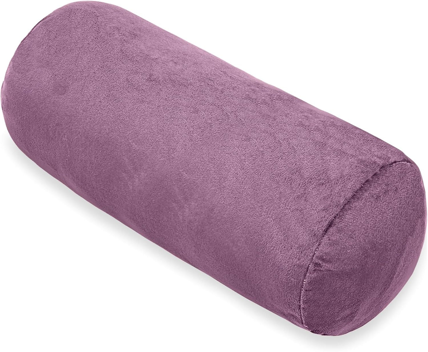 1 MIDDLE ONE Round Cylinder Bolster Pillow with Removable Velvet Cover, Tube Roll Cervical Pillow for Head, Neck, Back and Legs Support, 13" x 6", Grey