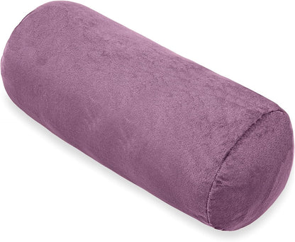 1 MIDDLE ONE Round Cylinder Bolster Pillow with Removable Velvet Cover, Tube Roll Cervical Pillow for Head, Neck, Back and Legs Support, 13" x 6", Grey