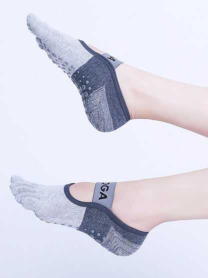 1/2 Pairs Grippy Socks Woman Pilates Socks with Grips for Women Yoga Barre Gripper Non Skid Slip Size 5.5-9.5