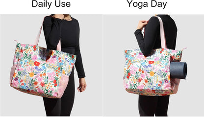 ESVAN Yoga Mat Bag Yoga Tote Carrier Shoulder Bag Carryall Tote for Office,Yoga,Pilates,Travel,Beach and Gym