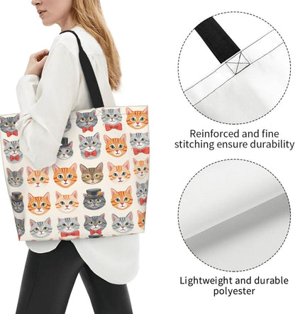 Tote Shoulder Bag Large Durable Reusable Eco-friendly Handbag Lightweight Stylish for Daily Use-19.7x15.7x5.9 Inch - Colors B