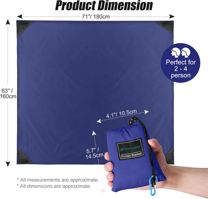 Odoland Beach Blanket Picnic Blanket, 43.3" x 27.5" SandProof Waterproof Outdoor Pocket Blanket with Portable Bag, Foldable Lightweight Sand Free Beach Mat for 1 People Hiking, Camping, Travel, Pink