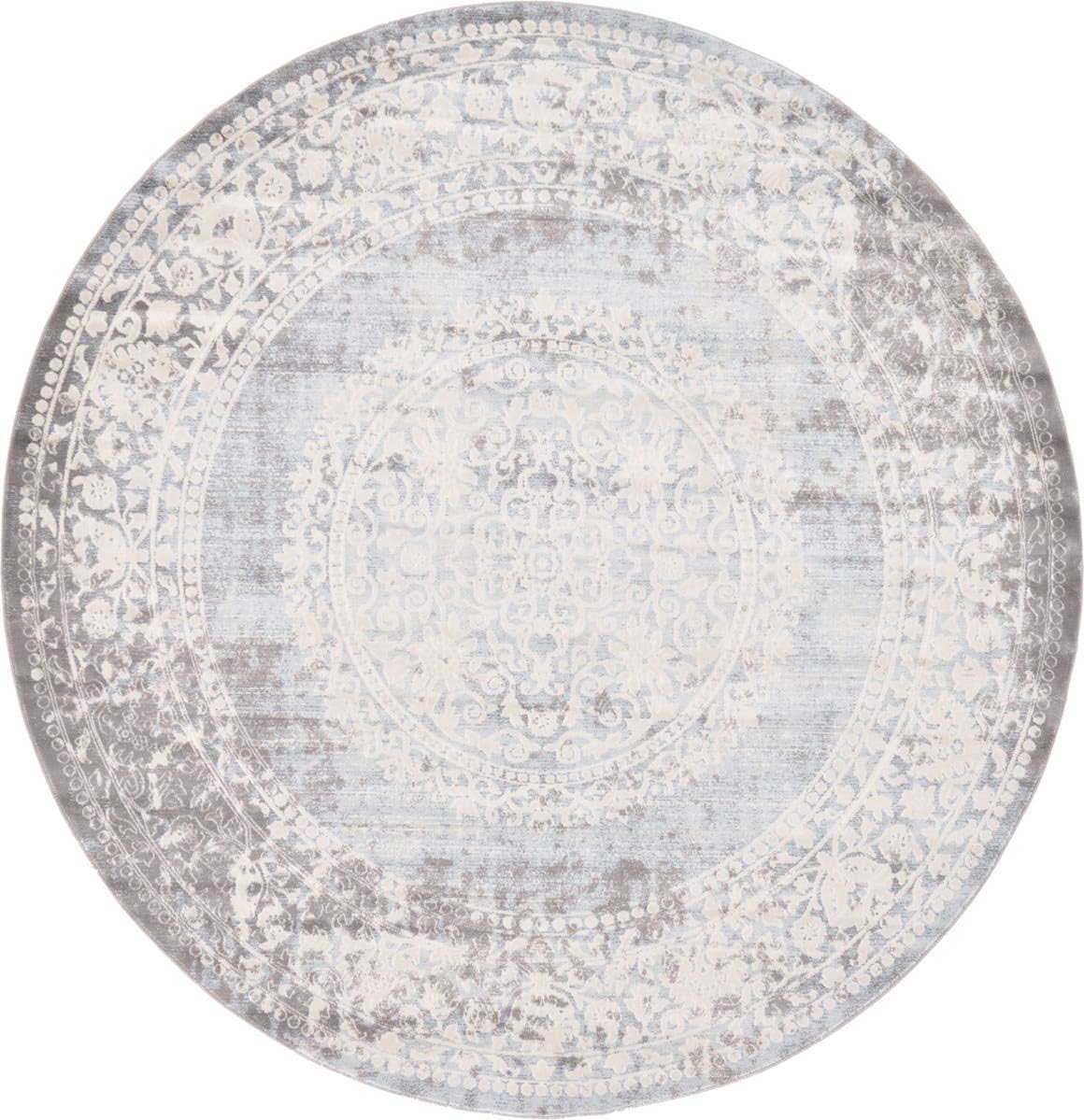 Unique Loom New Classical Collection Area Rug - Olwen (4'Round, Purple/ Gray)