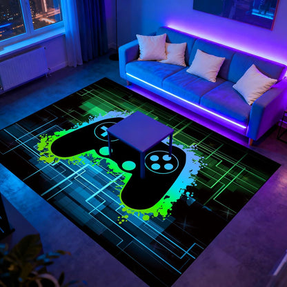 Video Game Rug - Gaming Themed Rug Gamepad Controller Area Rugs for Bedroom Gaming Carpet for Boys Game Carpet for Playrooms Bedroom Doormat Yoga Mats