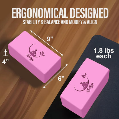 Personalized Yoga Blocks Yoga Gift 2 Pack with Custom Design or Logo, Exercise blocks Yoga Blocks Soft Non-Slip for Pilates, Meditation, Custom Yoga Accessories for Men & Women