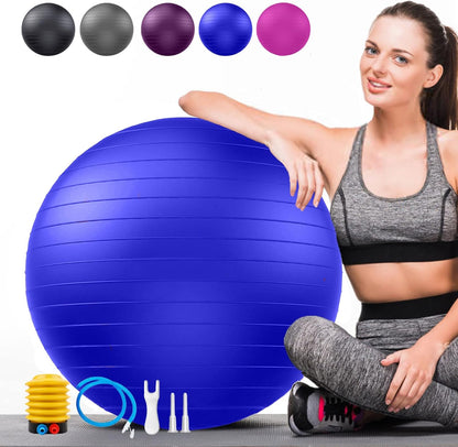 PL-0003 Soft Exercise Ball, Anti-Burst Yoga Ball Chair Supports 2200lbs PL-0003