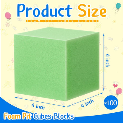 Treela Foam Pit Blocks, Foam Gym Cubes, 4 x 4 x 4 in Protective Trampoline Padding for Gymnastics, Parkour Courses, Trampoline Arenas, BMX