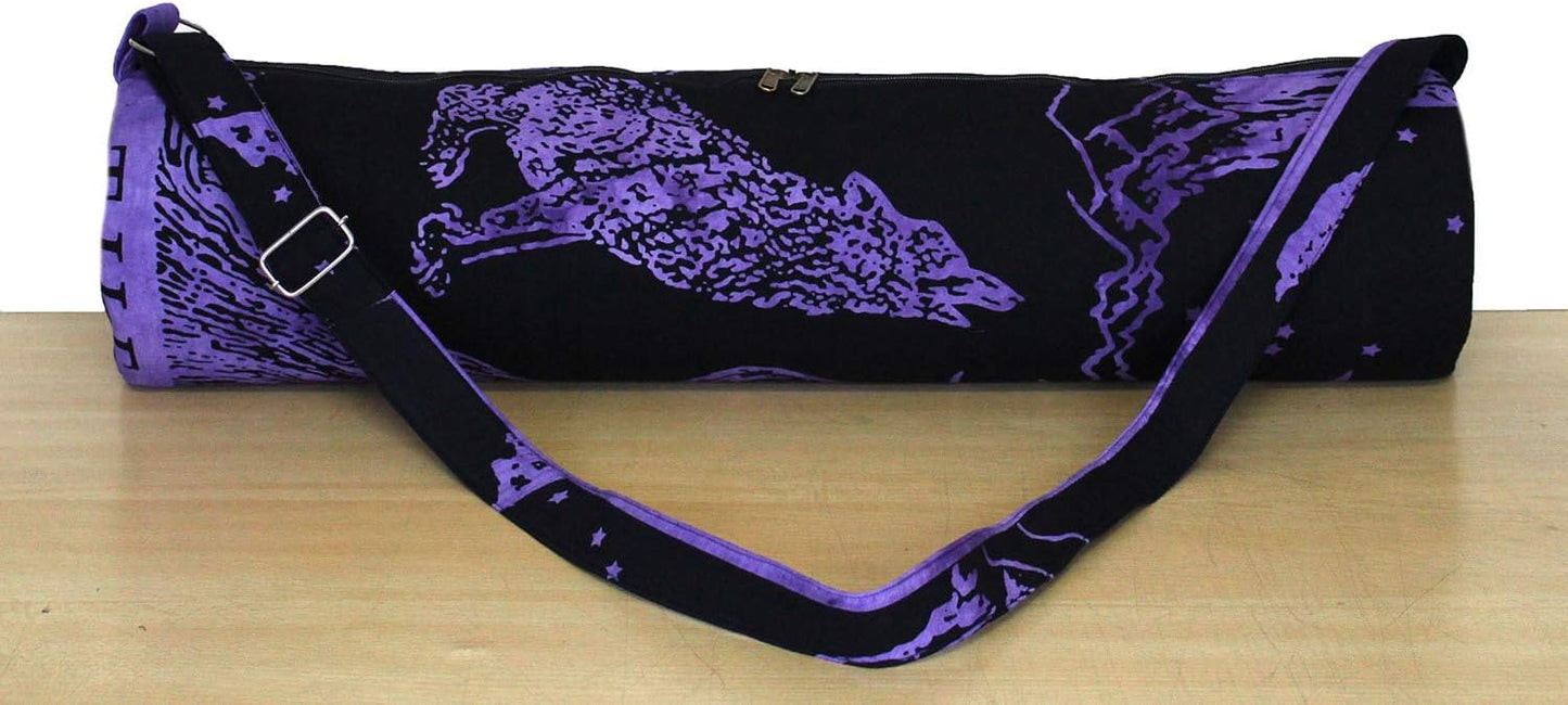 INDIAN CRAFT CASTLE ICC Yoga Mat Bag Carrier Full-Zip Exercise Yoga Mat Carry Bag for Women Men with Multi-Functional Storage Pockets and Adjustable Shoulder Strap 26X6 Inches