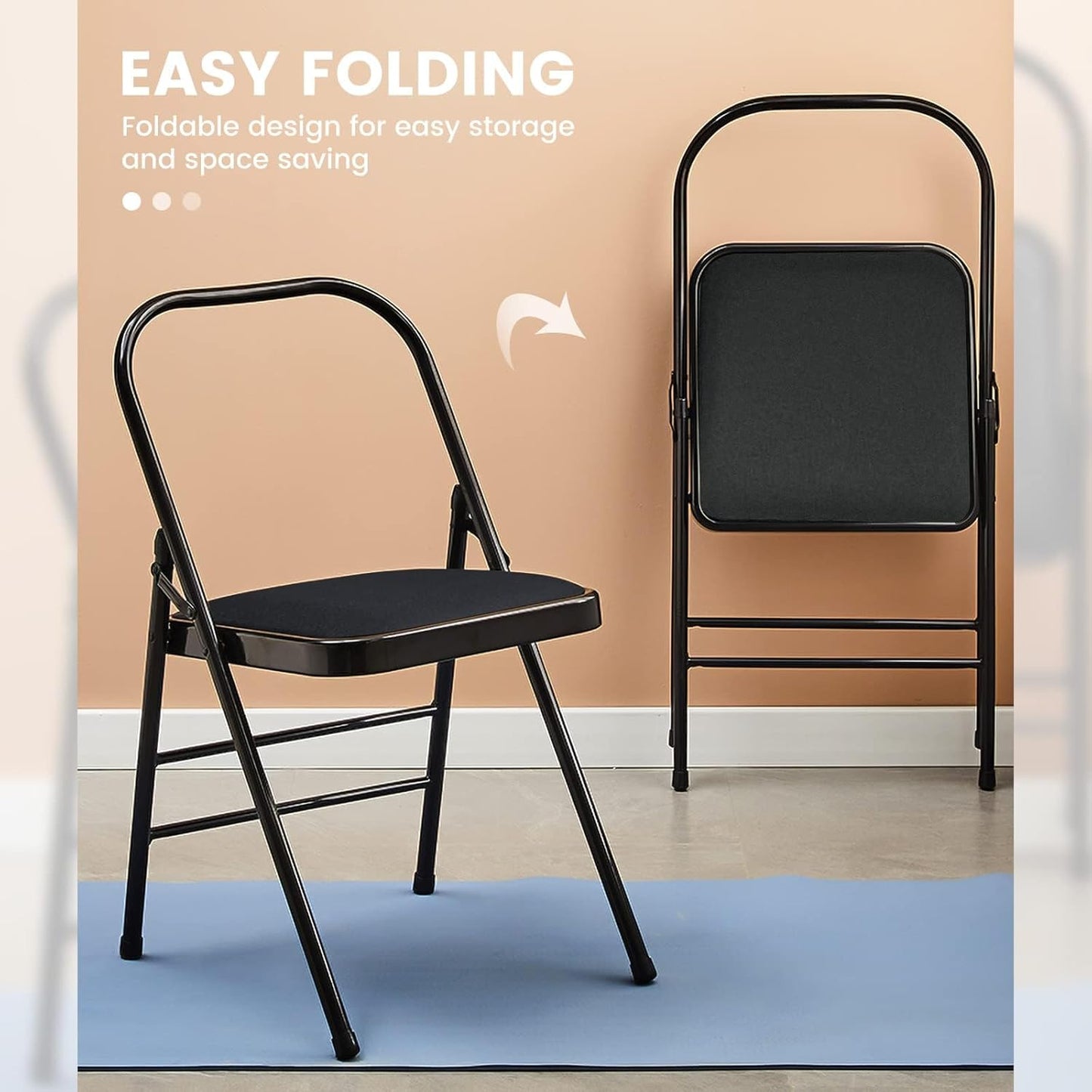 Yoga Auxiliary Chair Headstand Bench Backless Portable Folding Workout Core Chair for Flexibility and Strength Training