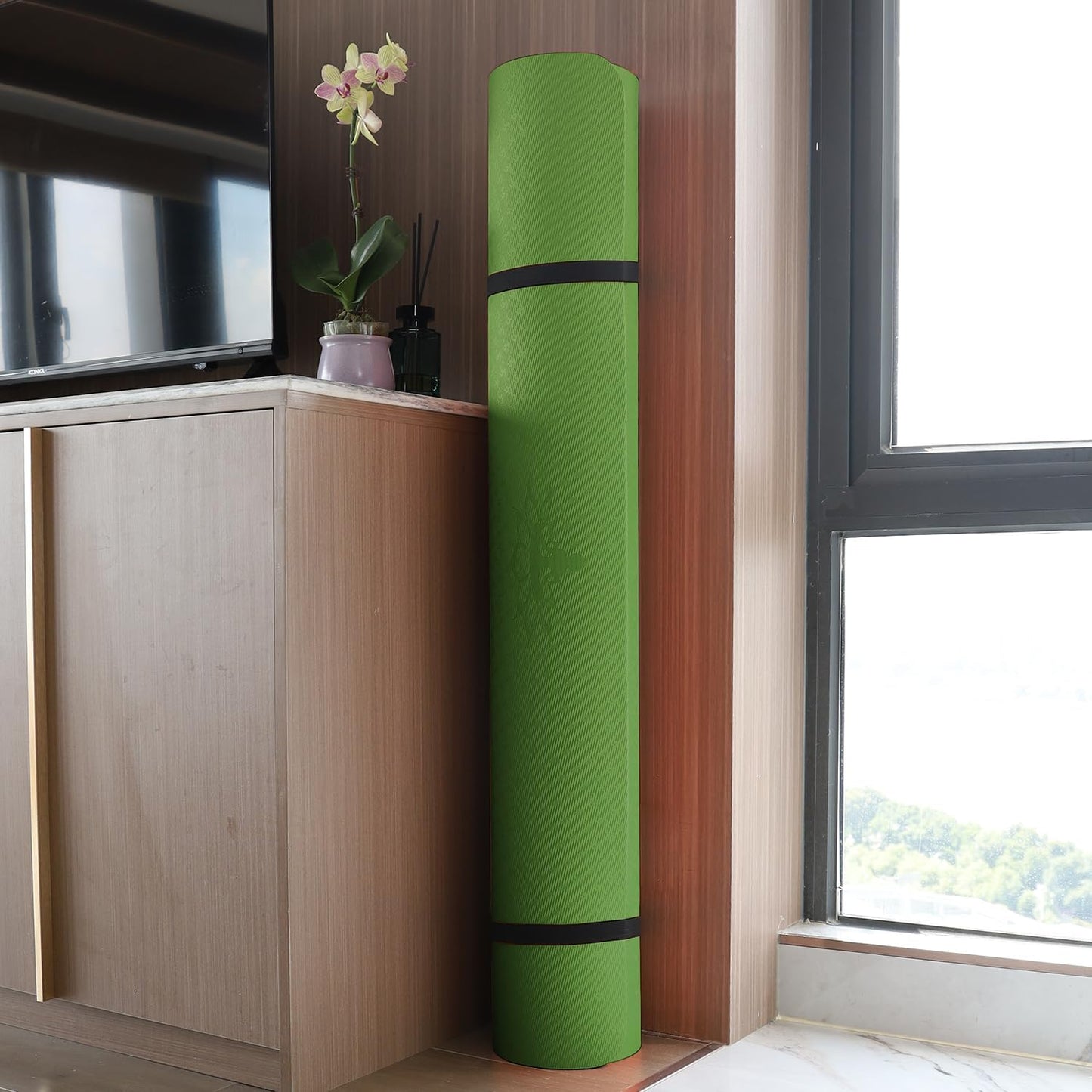 Hatha Yoga Large TPE Yoga Mat 6'x4'x1/2" Extra Thick Non-Slip Exercise Mat - for Yoga Pilates & Home Gym Workouts