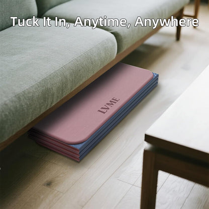 Foldable Yoga Mat 0.32 inches Thick(8mm), SGS Certified POE Material, Non Slip, 71 x 24 inches, Foldable for Travel, Pilates, Camping, Environmental Sports Mat, Odorless