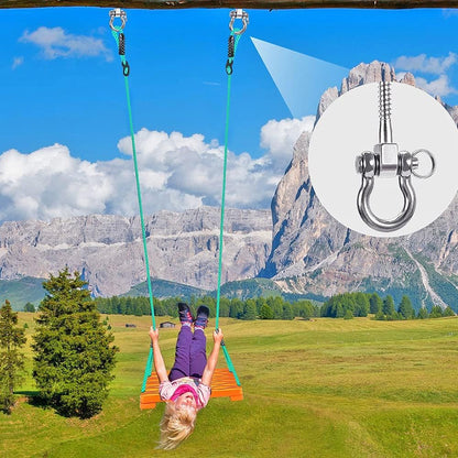 SELEWARE Heavy Duty 180° Swing Hangers, Stainless Steel Eye Screw Bracket, 1800 LB Capacity Playground Yoga Hammock Rope Tire Web Chair Sandbag Punching Bag Porch Swing Sets (6 Pack)
