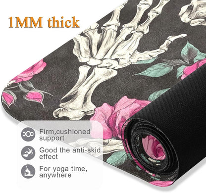 Yoga Mat Foldable Exercise Mats Gym Non Slip Workout Mat for Women and Men Pilates Floor Fitness Mat with Storage Bag 71 inch x 26 inch
