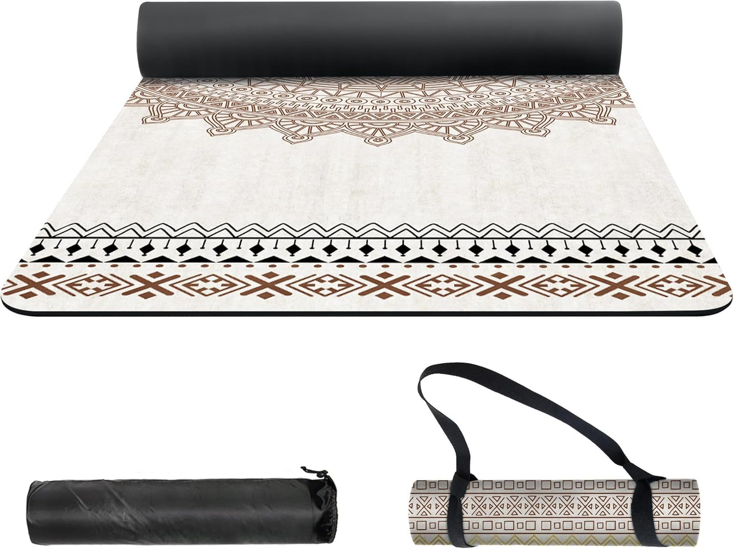 nuveti Yoga Mat Print Extra Thick TPE Non Slip Fitness Exercise Mat with Carrying Bag,72"x24" Extra Thick 6MM Exercise & Workout Mat for Yoga, Pilates Fitness and Floor Exercises - Colors B