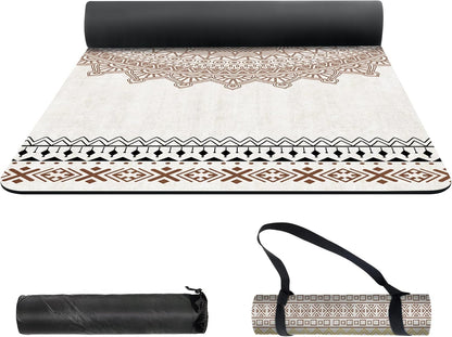 nuveti Yoga Mat Print Extra Thick TPE Non Slip Fitness Exercise Mat with Carrying Bag,72"x24" Extra Thick 6MM Exercise & Workout Mat for Yoga, Pilates Fitness and Floor Exercises - Colors B