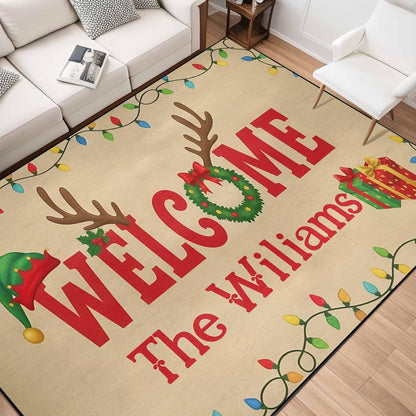 Personalized Family Name Initials Monogram Pink Rug, Shining Butterfly Printed Carpets for Girls Kids Butterfly Theme Living Room Indoor Bedroom Decor 5'×7' Soft Polyester Yoga Mat