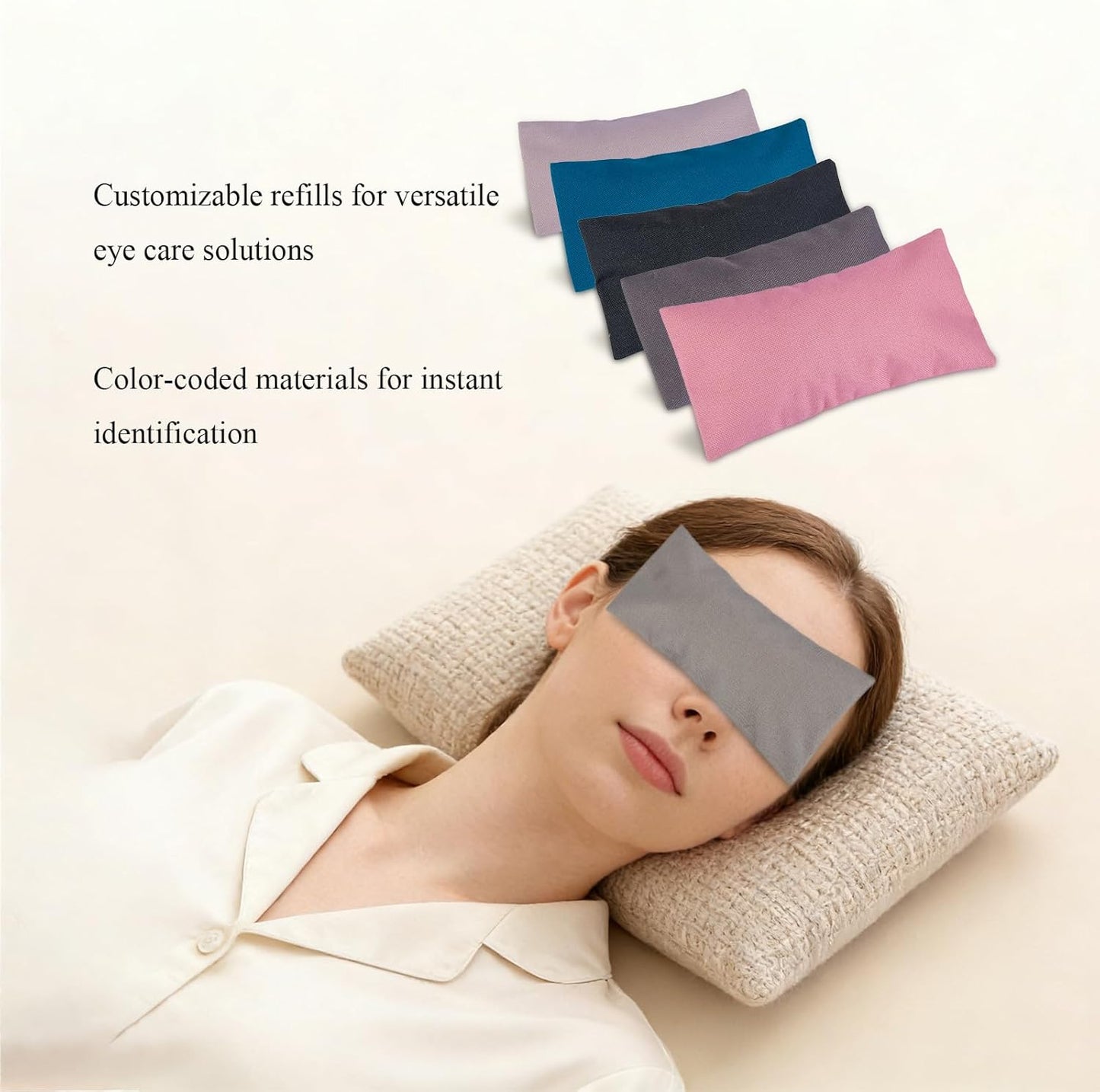 6 Pack Cotton Weighted Eye Pillow Covers, Soft Cooling Eye Pillow Cases for Relaxation for Yoga, Sleeping,Meditation, Spa Migraine Relief, Massage Accessories, Covers ONLY