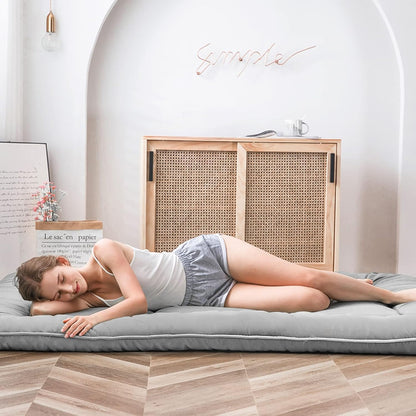 MAXYOYO Bohemian Retro Mattress Boho Floral Japanese Futon Mattress Tatami Floor Mat Foldable Portable Camping, Sleeping Pad, Lounger Couch Bed Full Size