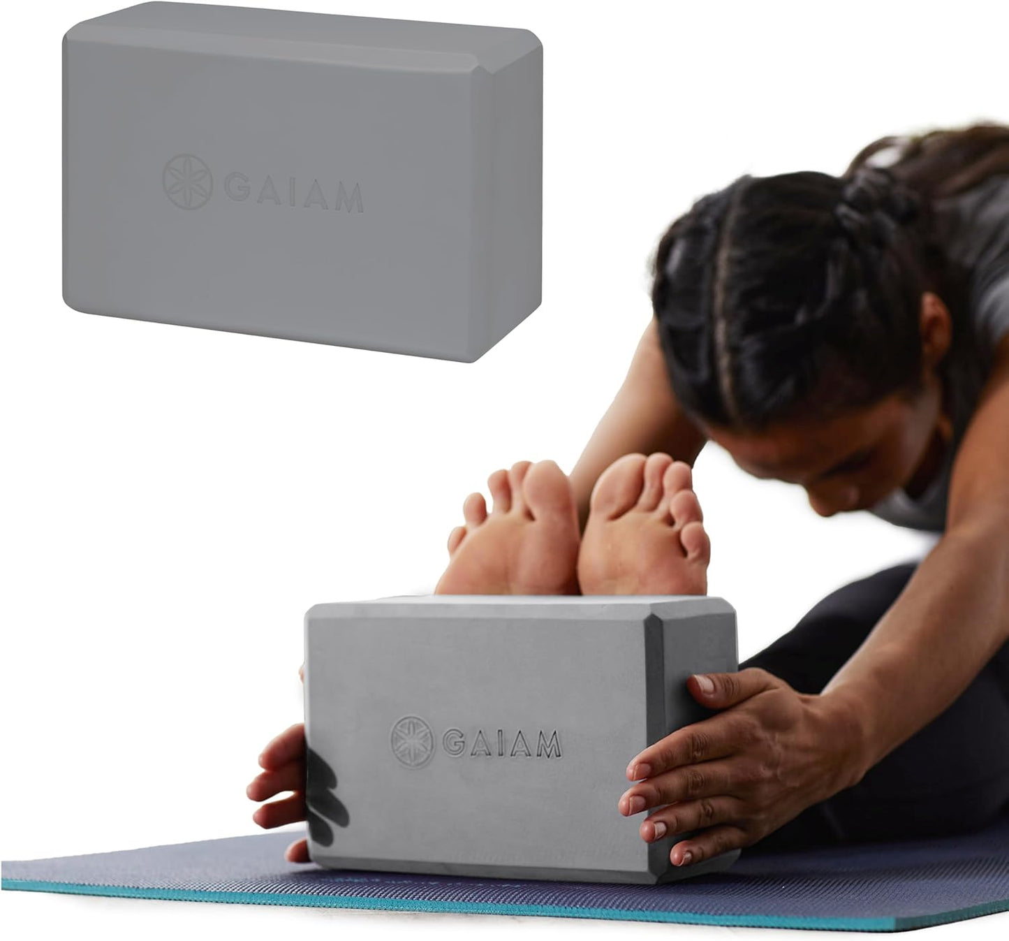 Gaiam Yoga Block - Supportive Latex-Free Eva Foam - Soft Non-Slip Surface with Beveled Edges for Yoga, Pilates, Meditation