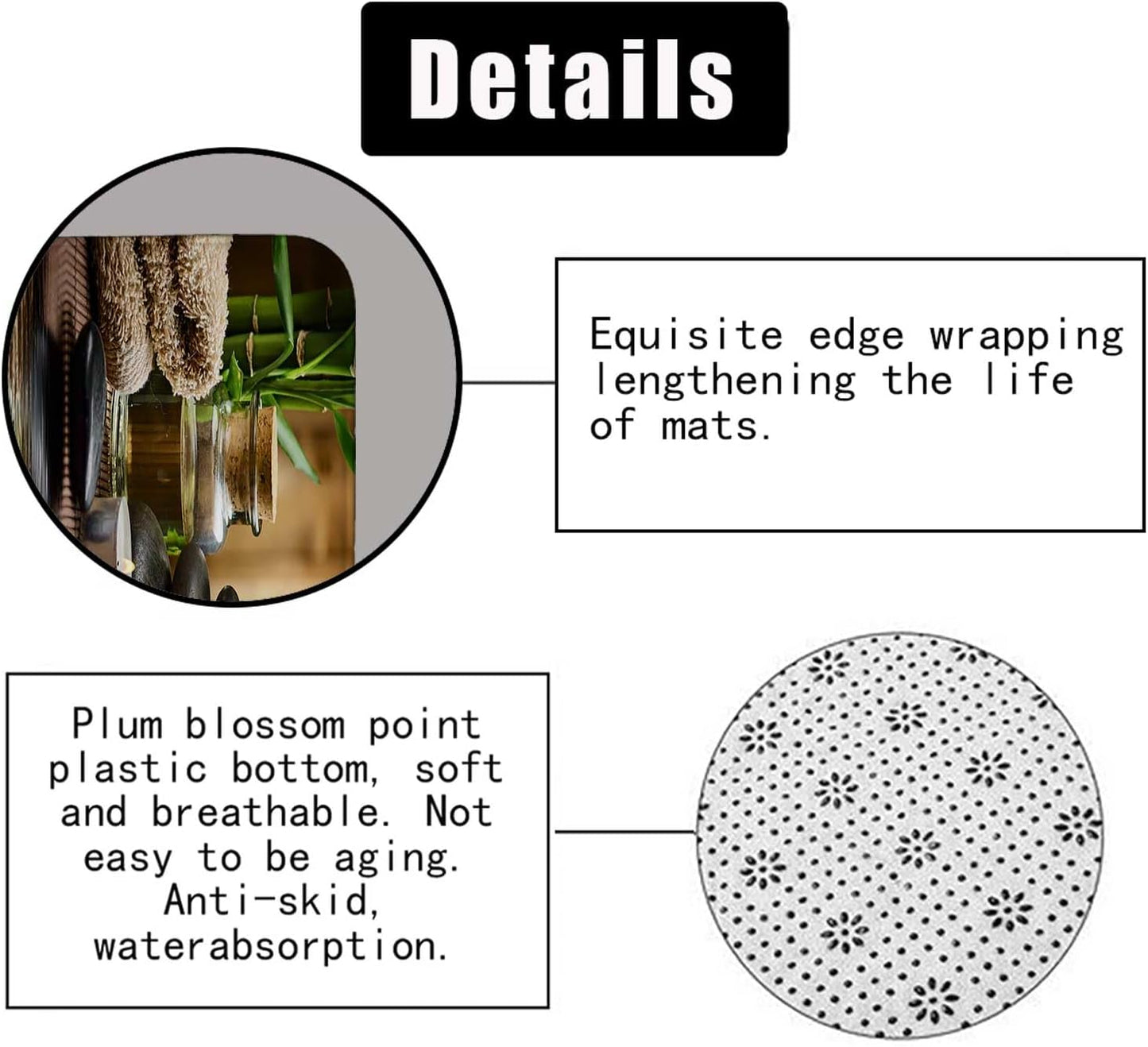 4PCS Spa Zen Shower Curtain Sets with Rugs, White Shower Curtain, Pink Floral Orchid Lotus Water Lily Stone Bamboo Water Reflection Yoga Massage Relaxing Spiritual Meditation Bathroom Decor