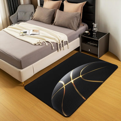 jejeloiu Basketball Living Room Rugs for Bedroom 5x7 Kids Gaming Sports Decor Carpet for Boys Girls Teens Ball Games Area Rug Soft Gift for Basketball Lover Grey and Black Room Decor