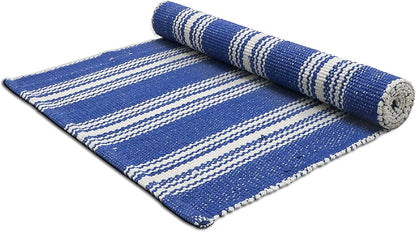 Hand Woven 100% Cotton Yoga Mat- Thick Handloom Made in India- for Gym Floor Exercise - Runner for Bedroom