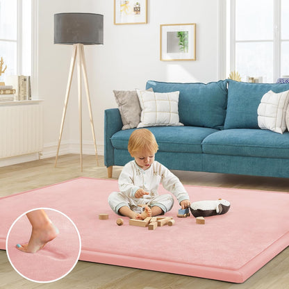 Baby Play Mat for Floor Nursery Rug Muscle Mat Area Rug Playroom Rug 79"x110" Playpen Mat Memory Foam 1.3" Thick Crawling Mat For Babies,Toddlers, Infants, Kids,Grey