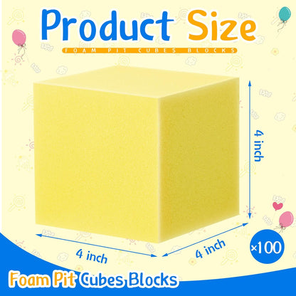 Treela Foam Pit Blocks, Foam Gym Cubes, 4 x 4 x 4 in Protective Trampoline Padding for Gymnastics, Parkour Courses, Trampoline Arenas, BMX