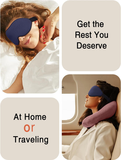 MABAO Sleep Mask for Side Sleeper, Eye Mask for Sleeping Women Men, 3D Contoured Cup No Eye Pressure 100% Light Blocking Sleeping Mask with Adjustable Strap Night Blindfold Flight, Travel, Nap, Black
