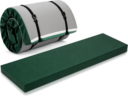 Lyrow 3 Inch 72"x 24" Thick Foldable Yoga Mat with Carry Strap, Non-slip Portable Foam Gym Mat for Yoga, Pilates and Stretching