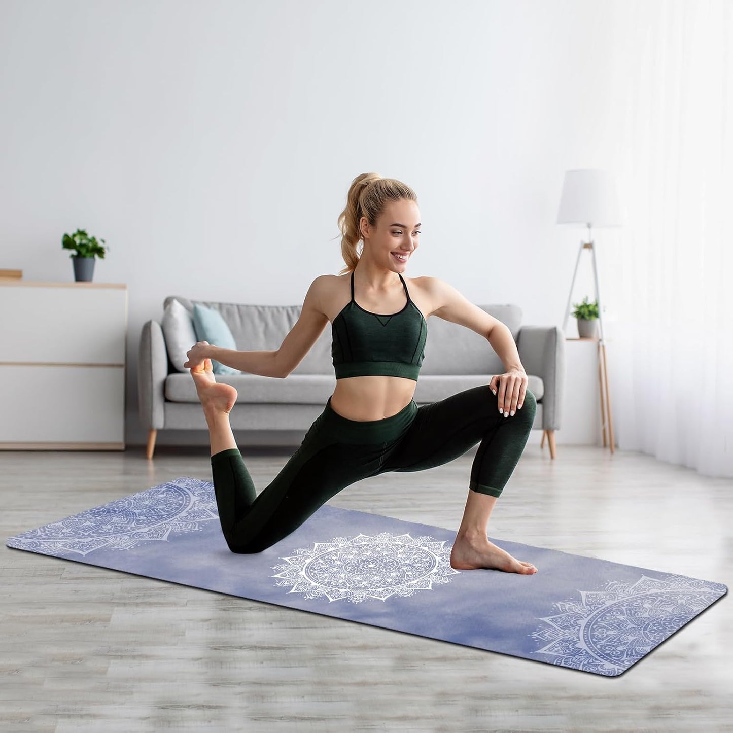 FOLAI Extra Thick Yoga Mat 6mm，pilates mat thick - Non-Slip Exercise Mat for HIIT, Pilates & Home Workouts & Workout with Free Carry Strap