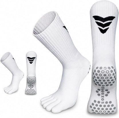 Soxsense Multi-Pack Sports Grip Toe Socks with Cushion, Non-Slip Finger Socks for Pilates, Home Gym, Soccer, basketball
