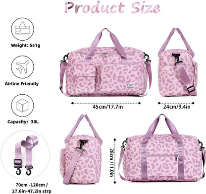 FIORETTO Women's Gym Duffle Bag with Shoes Compartment, 30L Capacity, Ideal for Travel, Gym, Sports, Duffel, Weekender
