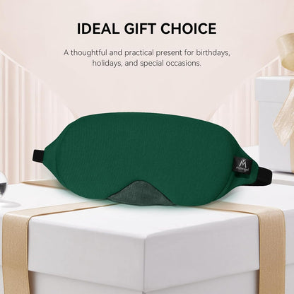 Mavogel Cotton Sleep Eye Mask - Updated Design Light Blocking with Adjustable Nose Bridge, Soft and Comfortable Night Eye Mask for Men Women, Eye Blinder for Shift Work, Includes Travel Pouch, Black