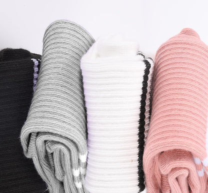 Tergy 8 Pairs Long Yoga Socks with Grip for Women Anti Skid Gripper Socks No Slip Socks for Pilates, Barre, Dance,Yoga