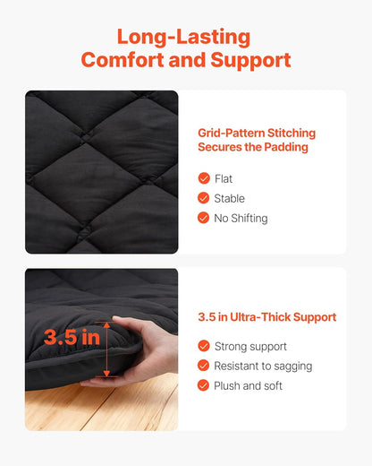 VEVOR Japanese Floor Mattress, Futon Mattress, 100% High Density Comfortable Foam, Foldable Tatami Mat with Storage Bag, Sleeping Pad for Camping Dormitory Yoga