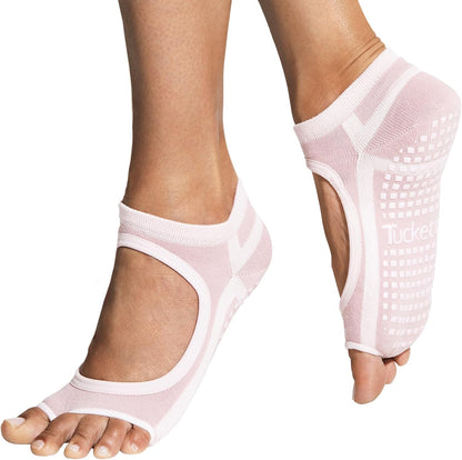 Tucketts Allegro Toeless Pilates Socks with Grips for Women, Non-Slip Open-Toe Grip Socks, Yoga, Barre, Dance, Reformer, Home