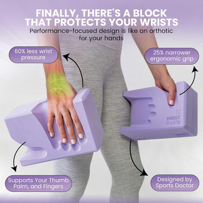 WRISTBuddy® Yoga Blocks 2-Pack (Left + Right) — Ergonomic, Hand-Shaped EVA Blocks for Wrist Relief & Better Grip | Doctor-Designed Support for Yoga, Pilates, Handstands, Push-Ups & Rehab