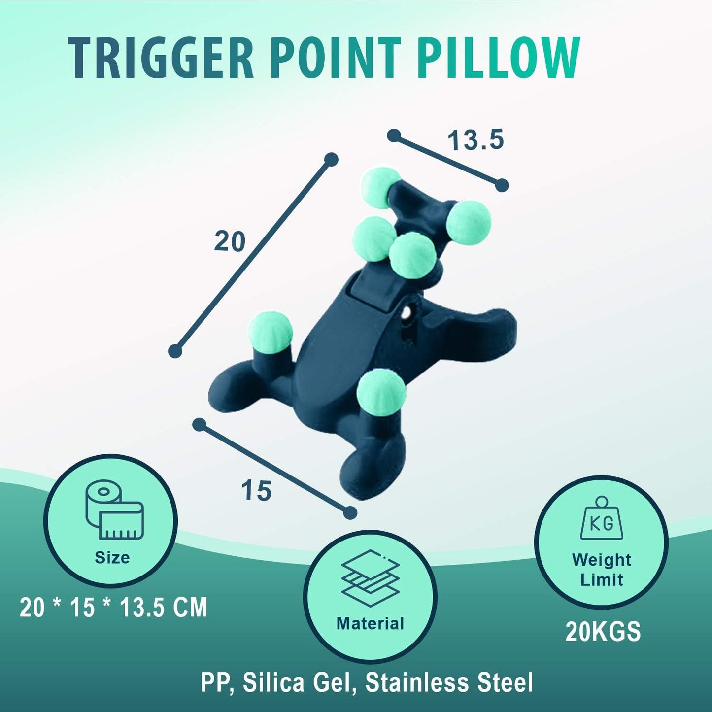 Trigger Point Pillow - Head and Neck Pain Relief Traction Device- Acupressure Support Relaxer for Tension Headache Relief, Improved Decompression and Muscle Relaxation