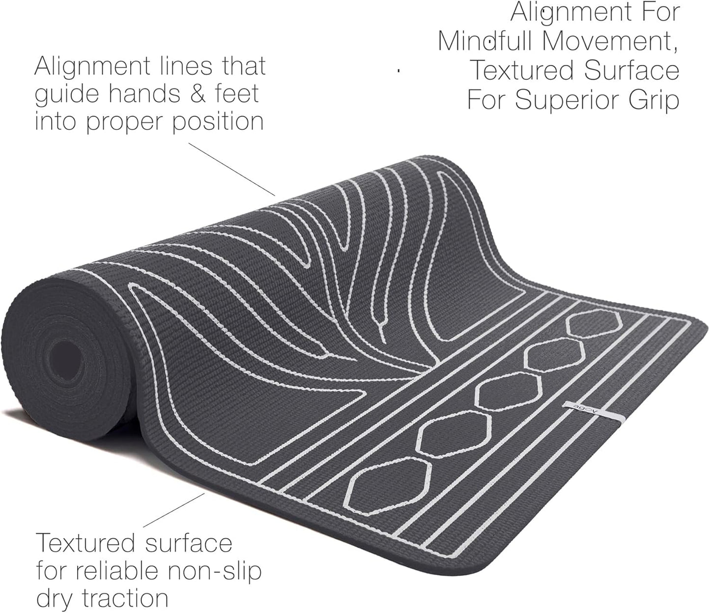 agoy STUDIO NOMAD Premium Yoga Mat – 6mm Cushioned, Non-Slip, Double-Sided Design with Alignment Pattern – For Comfort, Stability & Joint Protection – Easy Clean, Ideal for Home, Studio & Travel