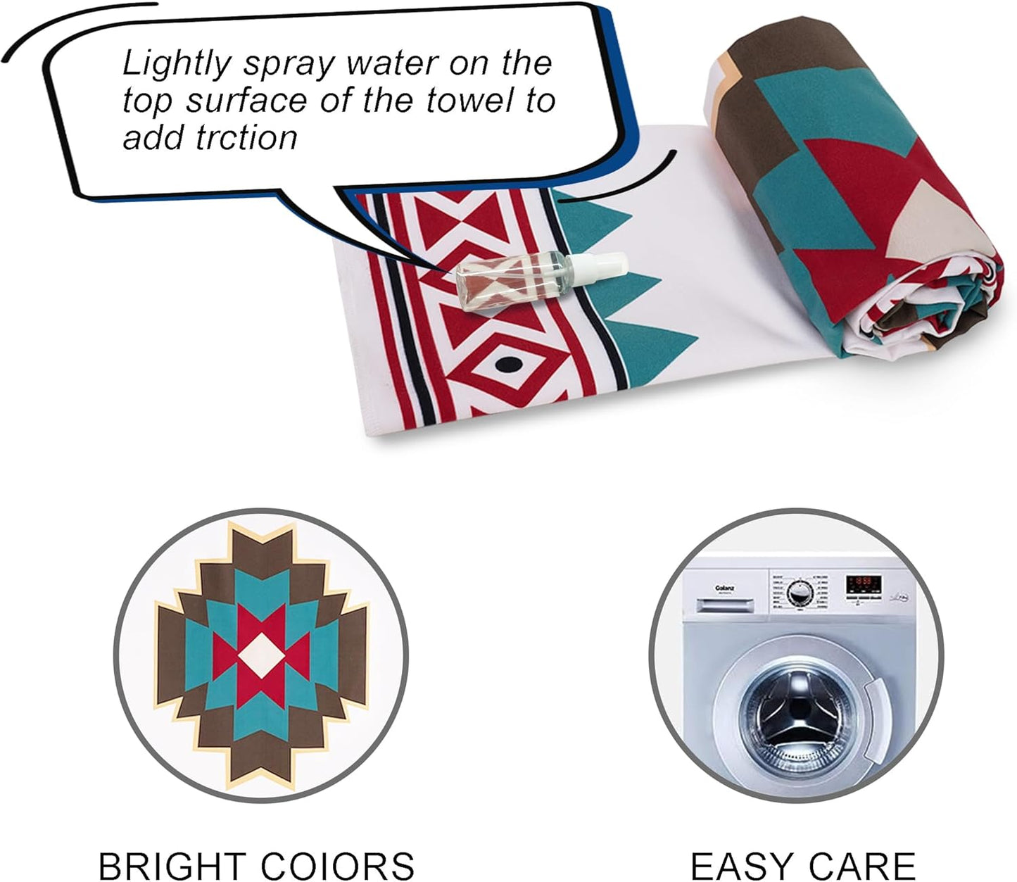 Yoga Mat Towel with Corner Pockets - Microfiber Yoga Towels for Hot Yoga Non Slip Moisture Wicking Sweat Absorbent, Tree of Life Yoga Towel Easy for Travel, Use in Hot Yoga,Bikram,Pilates and Fitness