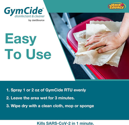 GymCide Disinfectant & Cleaner For Sports, Gyms, and Fitness Equipment, EPA Registered, Quart (1)