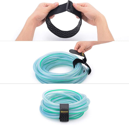 Trilancer Elastic Cinch Straps with Anti-Slip Strips, 24 "x 2" (4 Pack) Multipurpose Hook and Loop Bundling Straps for Hose, Cords, Bike, Luggage, Camping, Yoga Mats