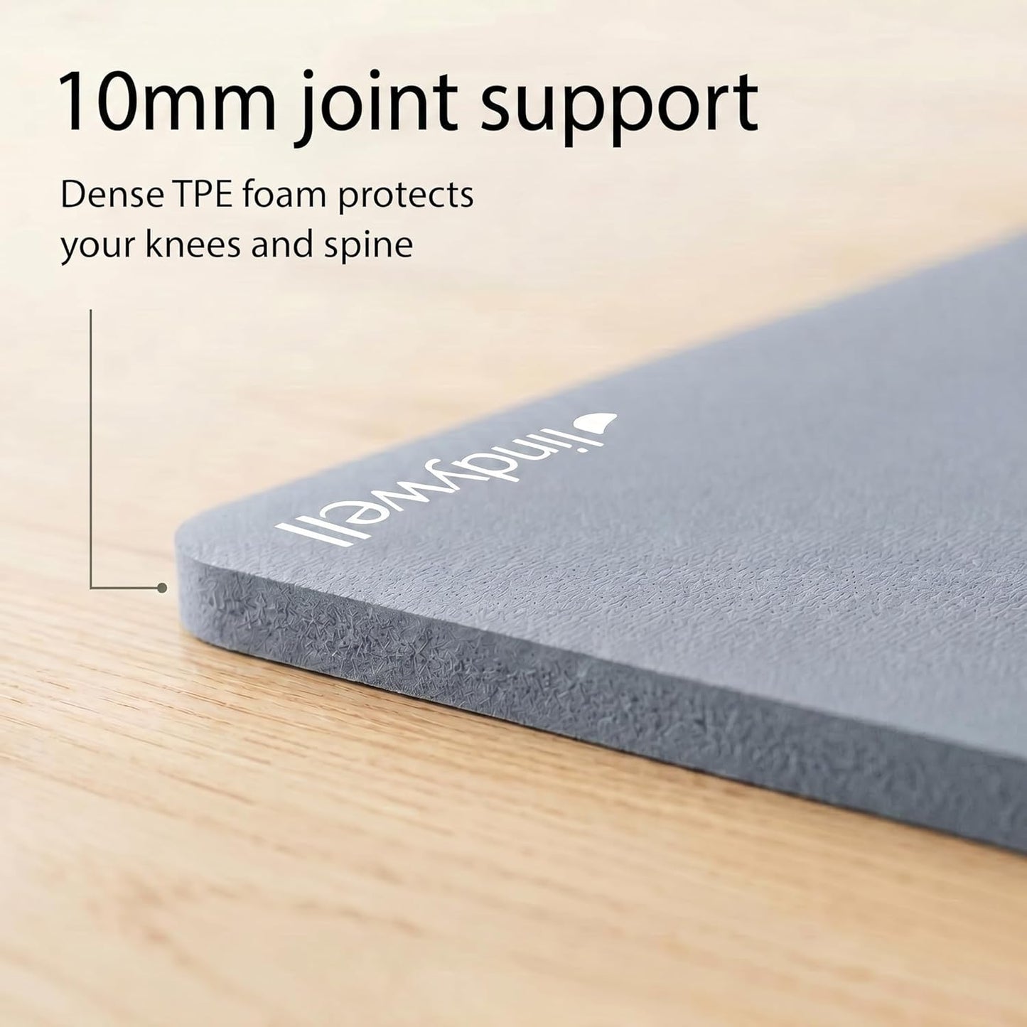 Lindywell Pilates Yoga Workout Mat Non Slip 6mm, 8mm, 10mm Thick - 6ft x 26in