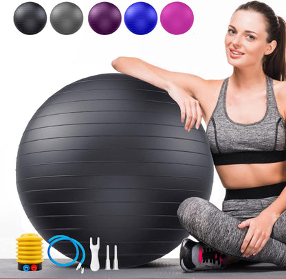 PL-0003 Soft Exercise Ball, Anti-Burst Yoga Ball Chair Supports 2200lbs PL-0003