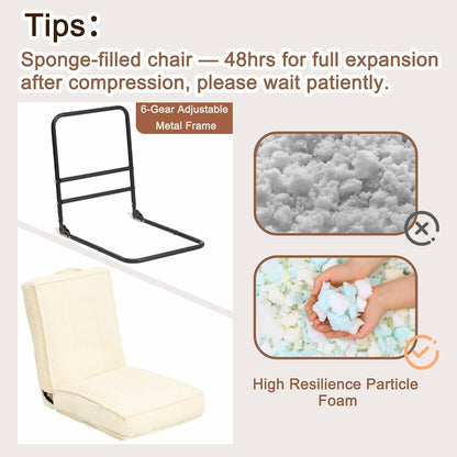 Adjustable Floor Chair with Back Support, 6-Position, Folding Japanese Meditation Tatami Chair, Comfy Gaming Chairs for Adults, Accent Sofa Reading Chairs, Living Room, Bedroom, Coffee