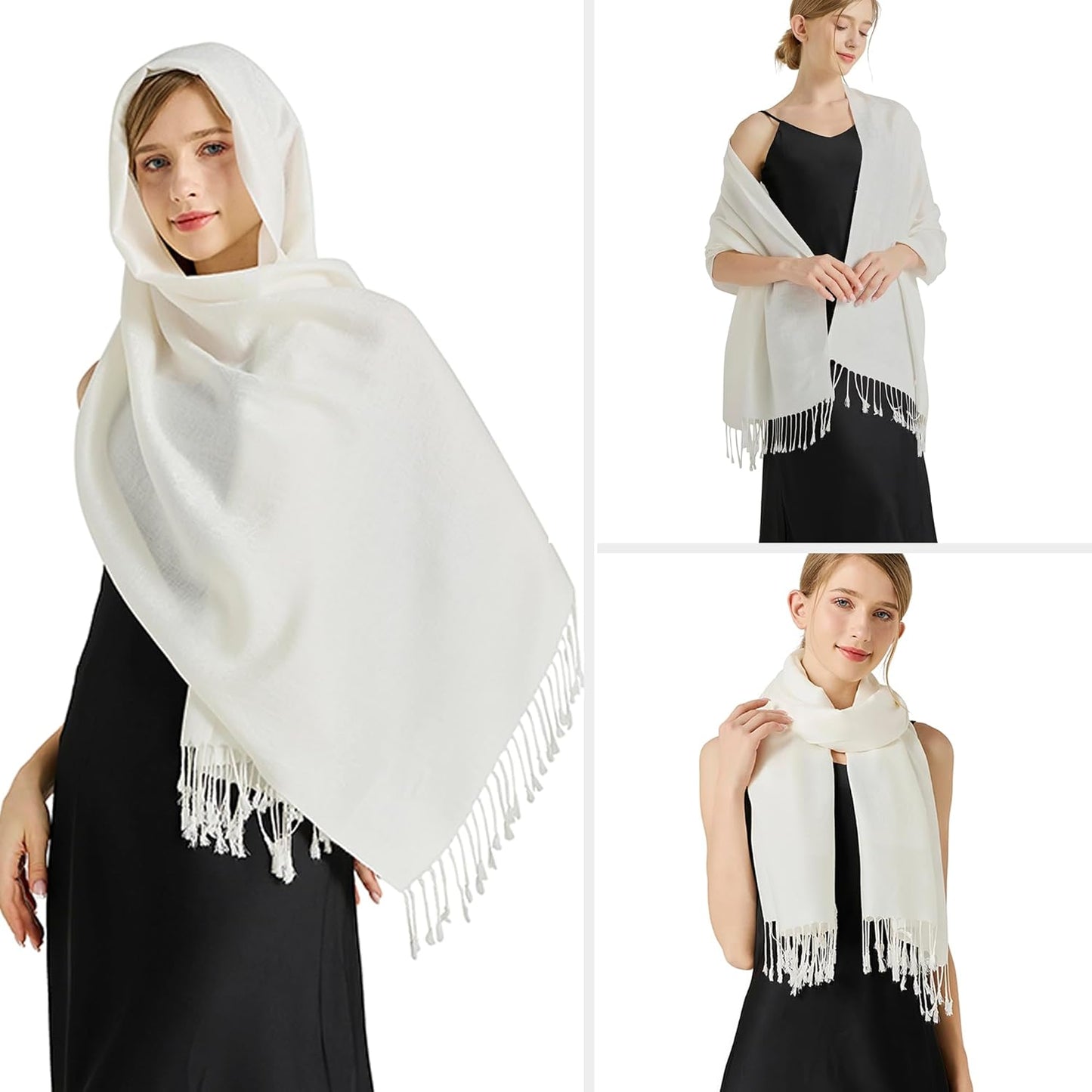 vimate Silky Paisley Pashmina Shawl Scarf-Women's Soft Double-side Jacquard Pashminas Wrap for Evening Dress Travel Shawl