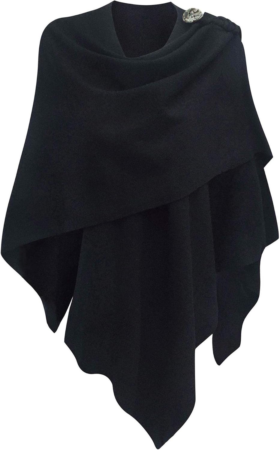 PULI Womens Large Cross Front Poncho Sweater Wrap Topper Knitted Elegant Shawls Cape for Fall Winter