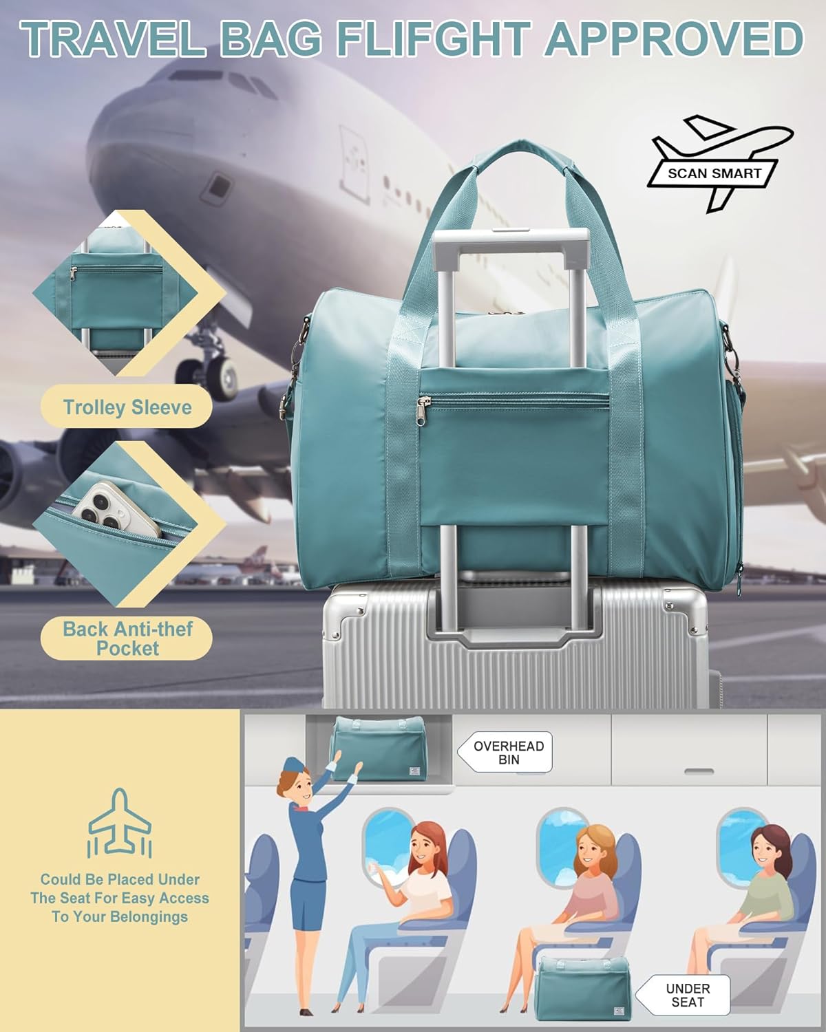 Gym Bag Womens Mens with Shoes Compartment and Wet Pocket Travel Duffel Bag for Women for Plane Sport Gym Tote Bags Swimming Yoga Waterproof Weekend Overnight Carry on Bag Hospital Holdalls - Colors B